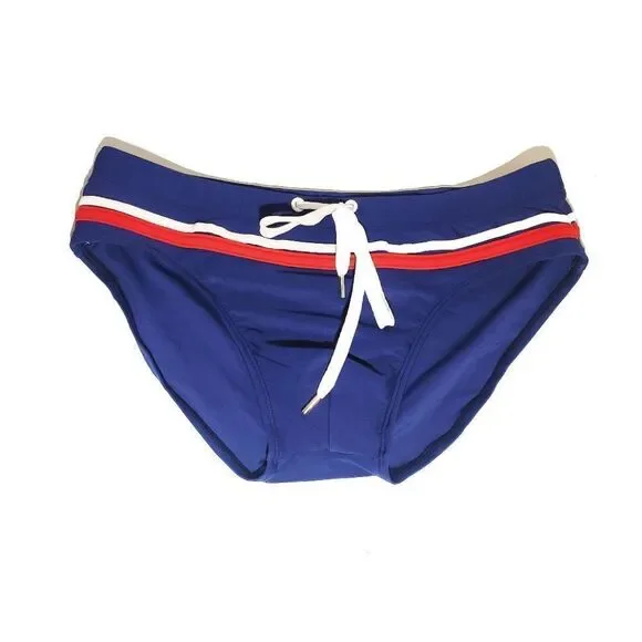 Men's speedo white and red stripes swim briefs swimwear Size XL - Picture 4 of 9